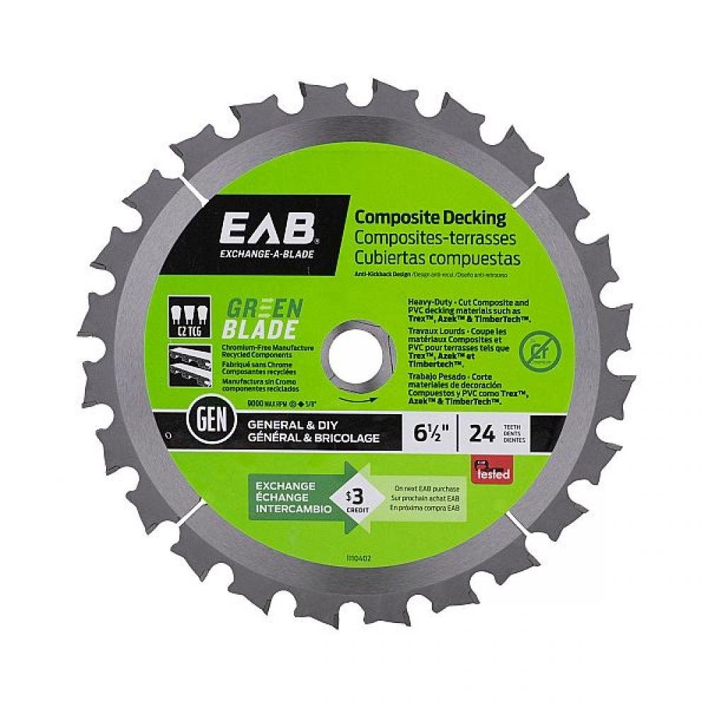 6 1/2&#34; x 24 Teeth Framing Green Blade Composite Decking Saw Blade