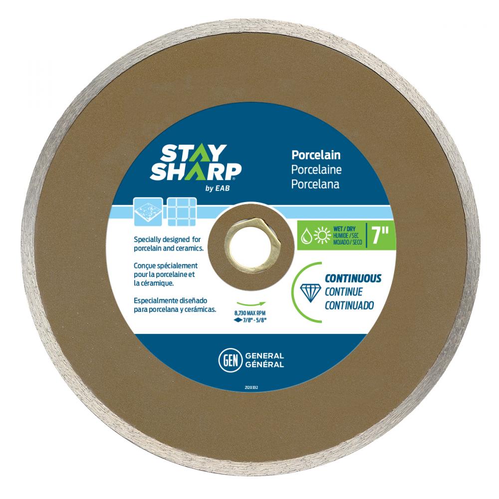 7&#34; Continuous Rim Porcelain Tile Bronze Diamond Blade