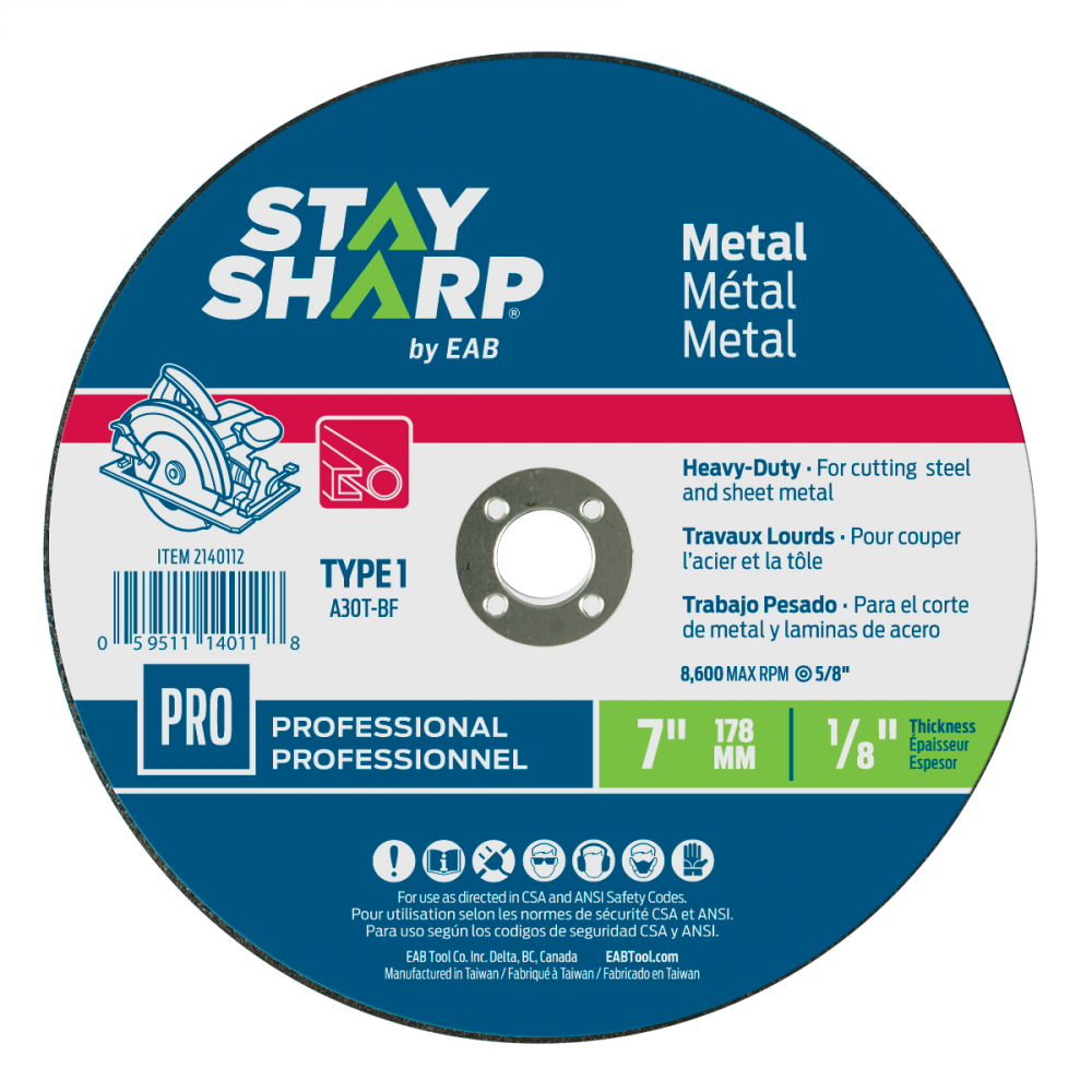 7&#34; x 1/8&#34;   Metal Cutting Flat Wheel Type 1