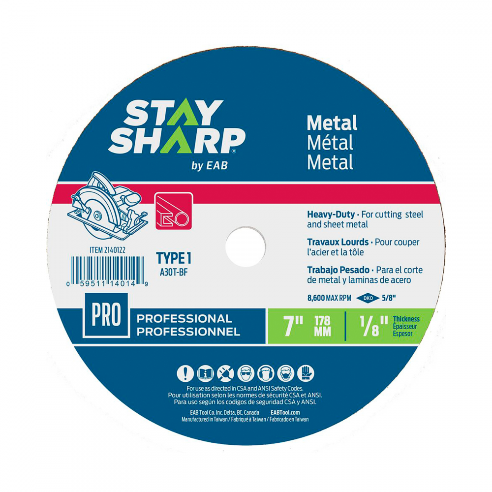 7&#34; x 1/8&#34;   Metal Cutting Flat Wheel Type 1