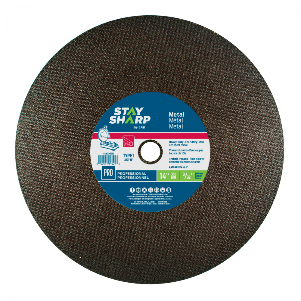 14&#34; x 3/32&#34;   Metal Cutting Flat Wheel Type 1