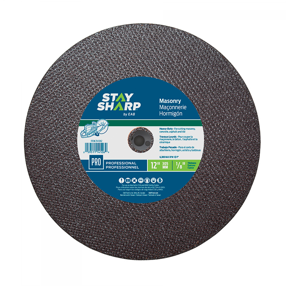 12&#34; x 1/8&#34;   Masonry Cutting Flat Wheel Type 1