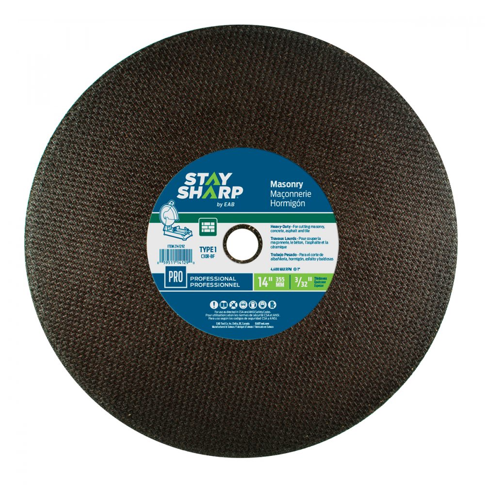14&#34; x 3/32&#34;   Masonry Cutting Flat Wheel Type 1