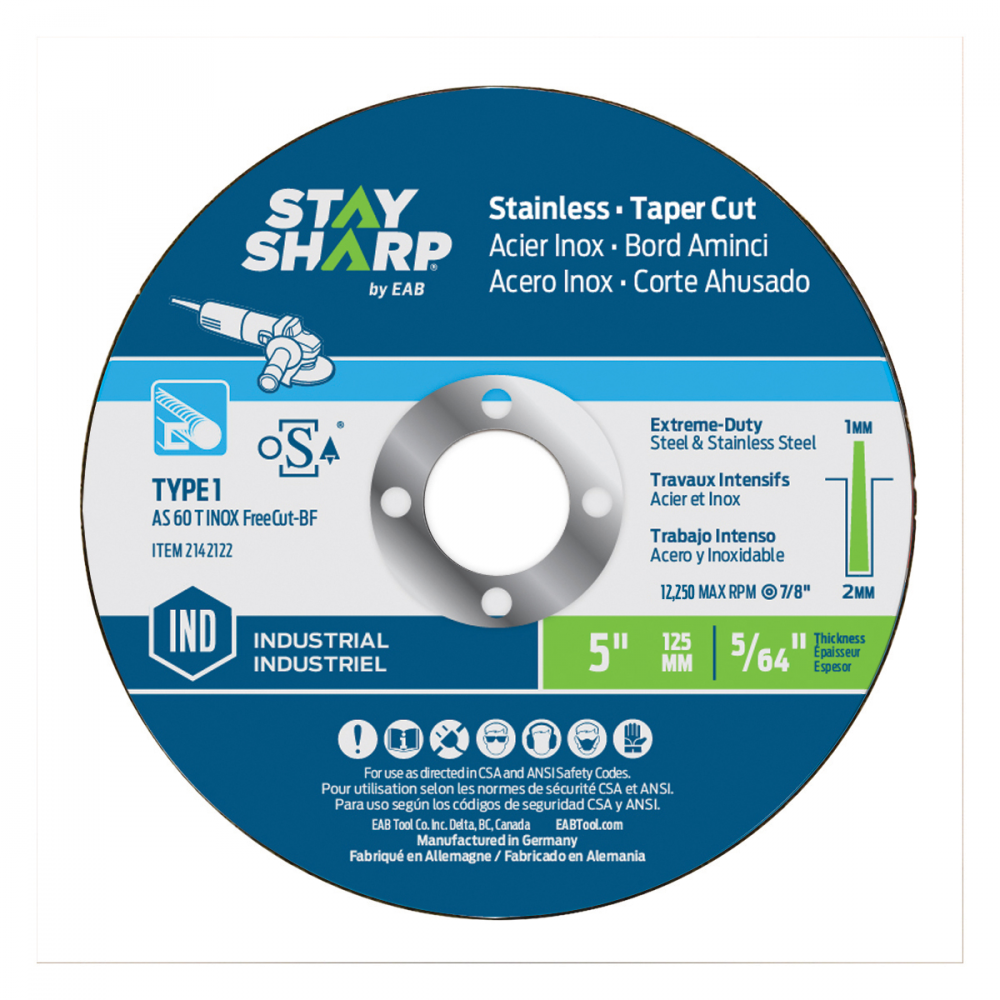 5&#34; x 5/64&#34;  Taper Cut Metal Cutting Flat Wheel Type 1 (10 Pack) Industrial Abrasive