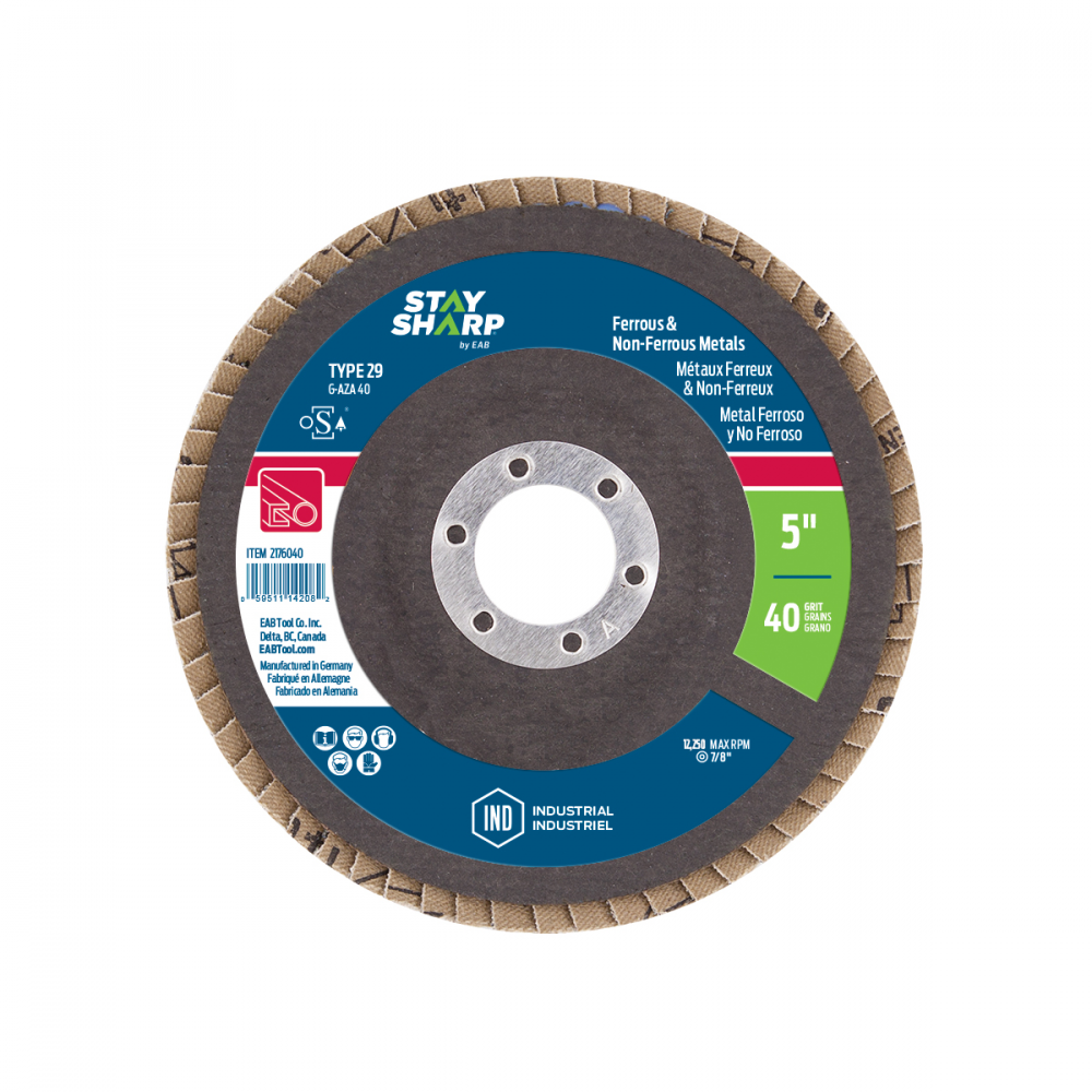 5&#34; x 40 Grit  Sanding & Cleaning Flap Disc Type 29