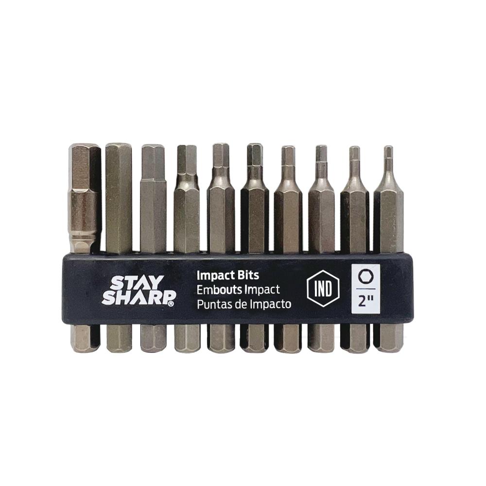 2&#34; x Assorted Impact Bit Clip Hexagonal Imperial (10 Pc Multipack)
