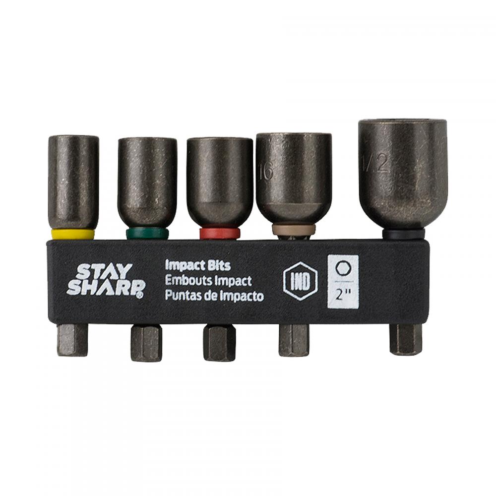 2&#34; x Assorted Impact Bit Clip Nutsetter (5 Pc Multipack) Industrial