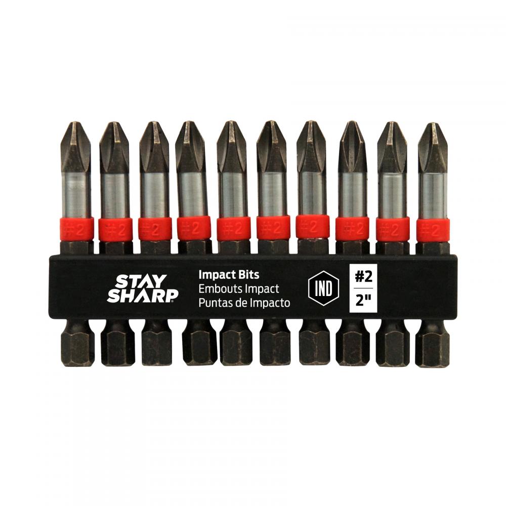 2&#34; x PH #2 Impact Bit Clip Phillips (10 Pack)