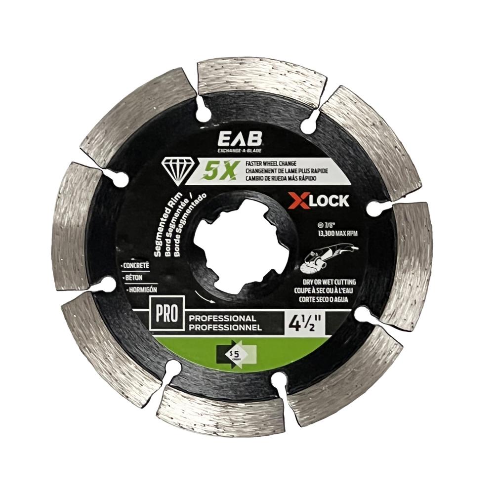 4 1/2&#34; X-Lock Segmented Rim Green Diamond Blade