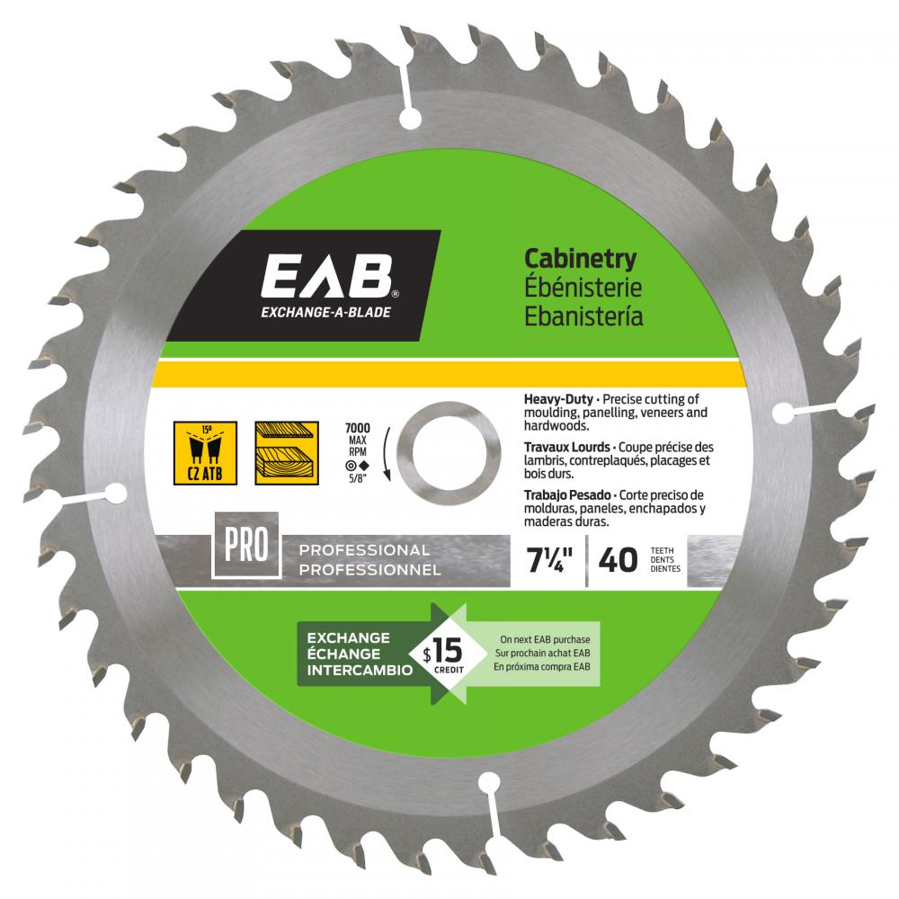 7 1/4&#34; x 40 Teeth Finishing Cabinetry Professional Saw Blade