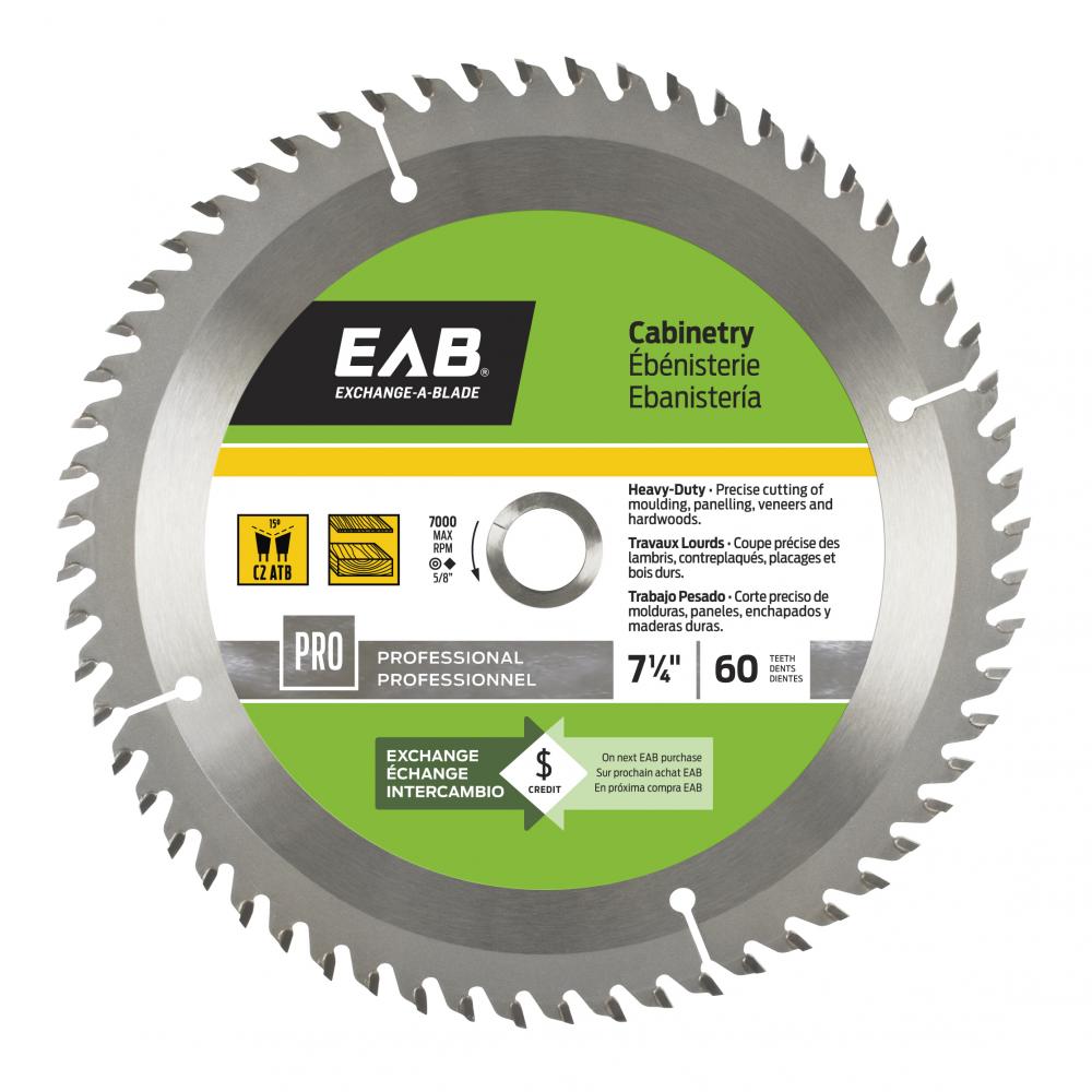 7 1/4&#34; x 60 Teeth Finishing Cabinetry Professional Saw Blade