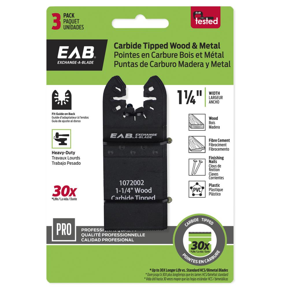 1 1/4&#34; Flush Cut (Wood & Metal) Carbide (3 Pack)