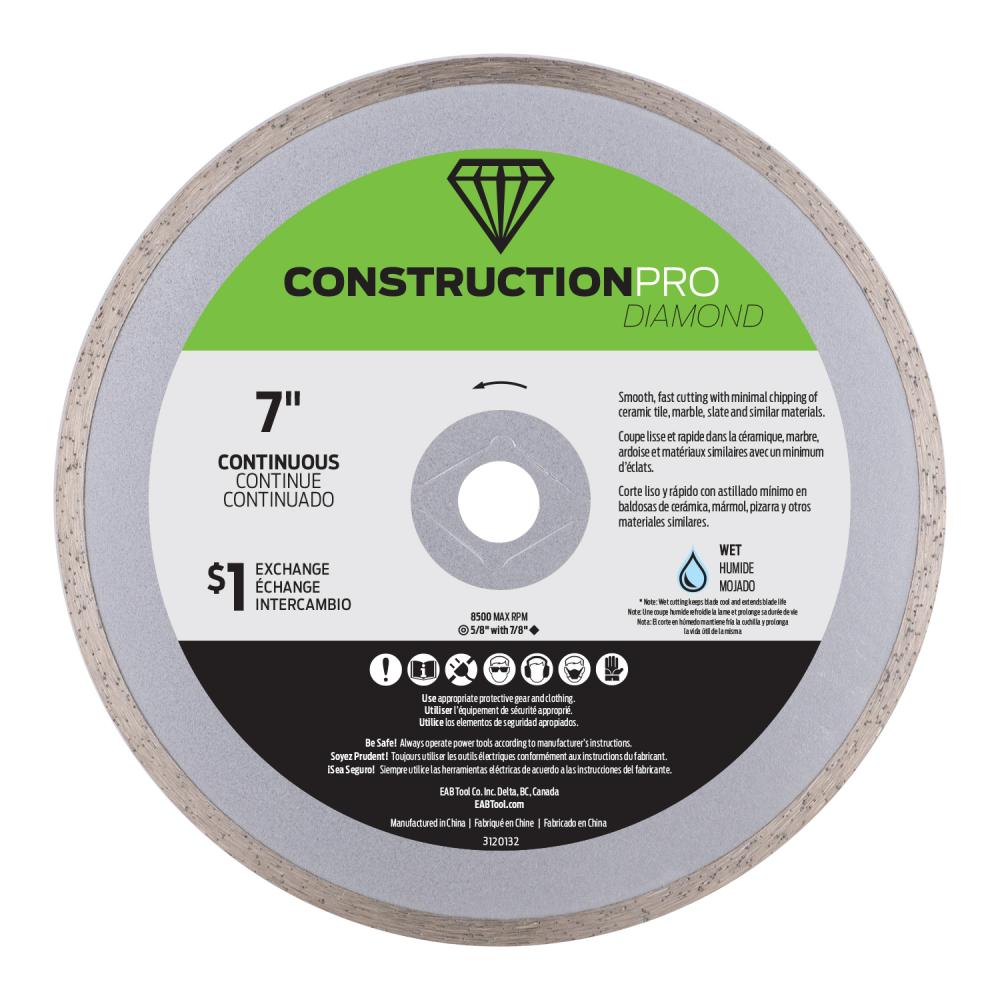 7&#34; Continuous Rim Ceramic Tile Yellow Diamond Blade