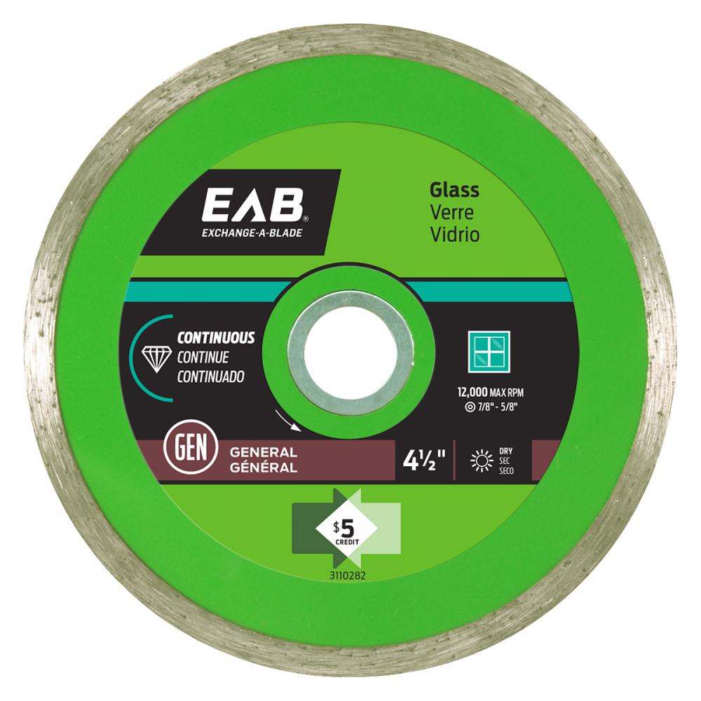 4 1/2&#34; Continuous Rim Glass Green Diamond Blade