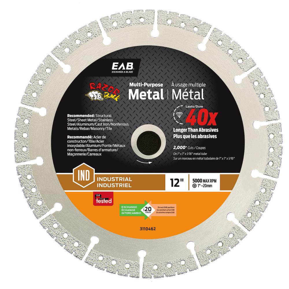 12&#34; x Teeth Metal Cutting Razor Back® Diamond Blade Industrial Saw Blade