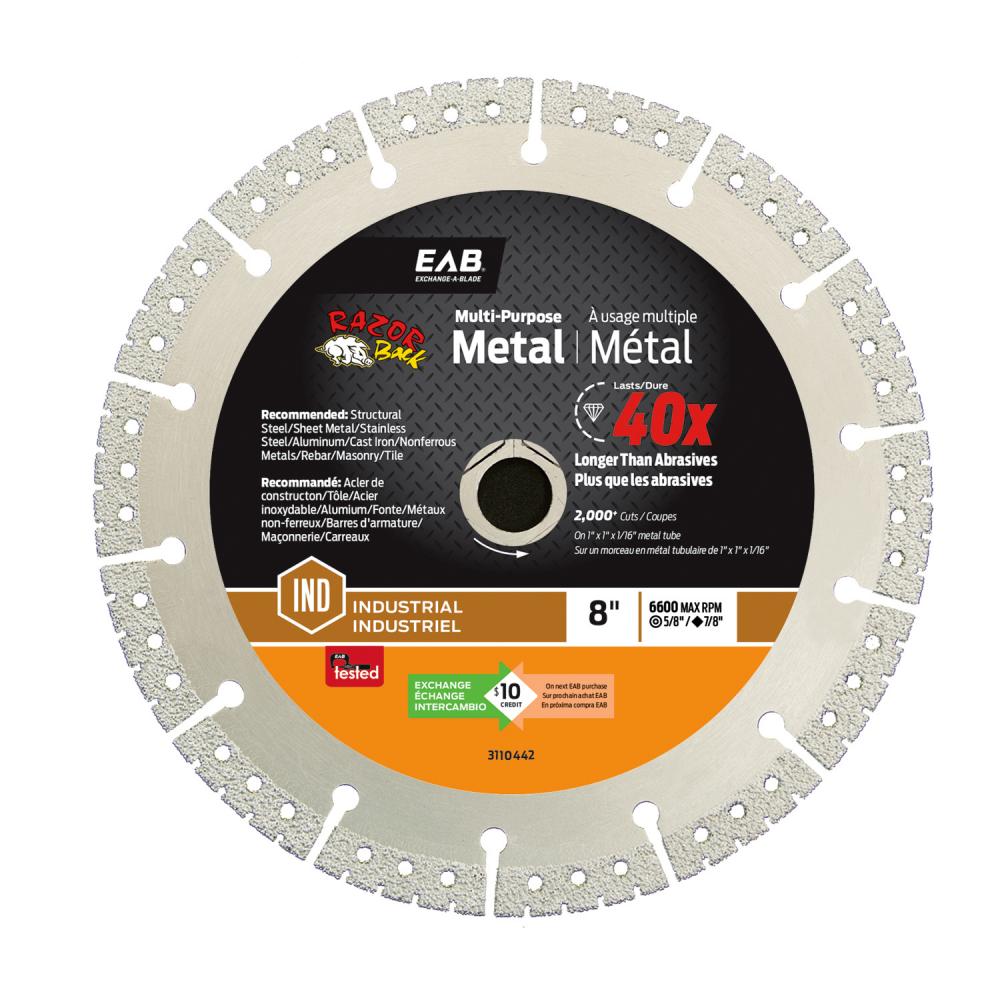 8&#34; x Teeth Metal Cutting Razor Back® Diamond Blade Industrial Saw Blade
