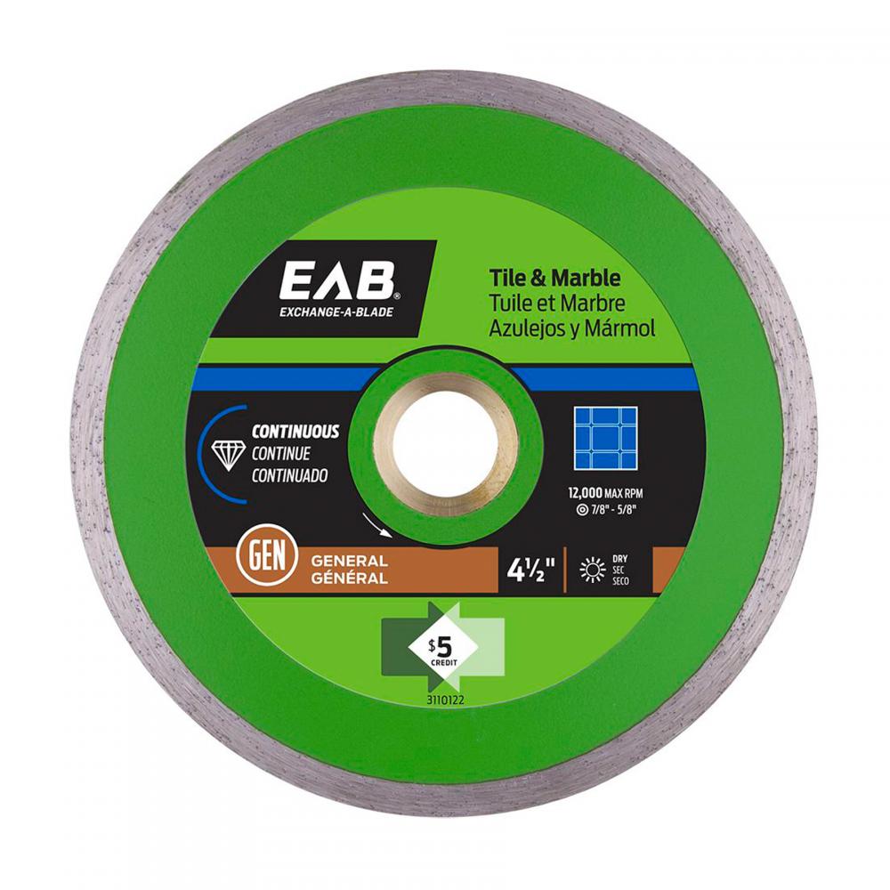 4 1/2&#34; Continuous Rim Ceramic Tile Green Diamond Blade