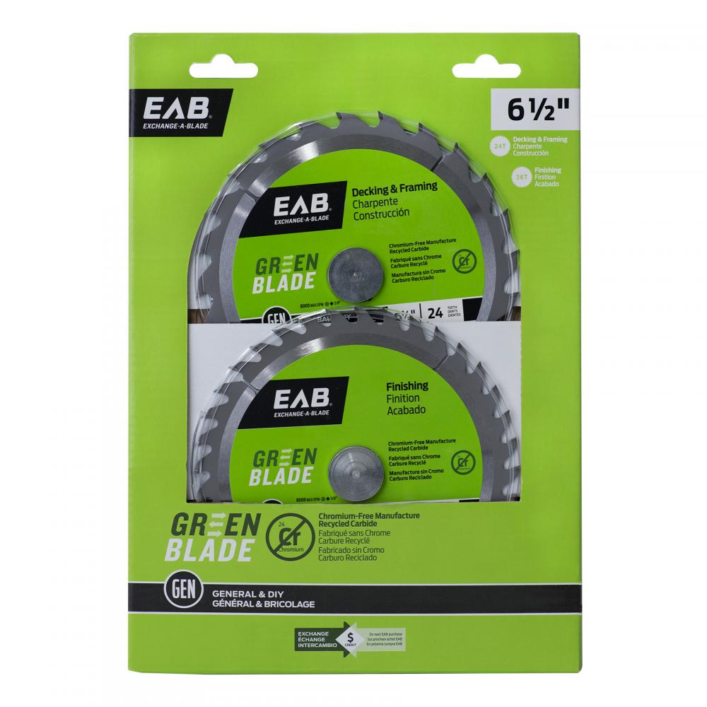 6 1/2&#34; Green Blade Combo (2 Pc Multipack) Saw Blade