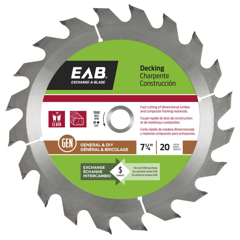 7 1/4&#34; x 20 Teeth Framing Decking Saw Blade
