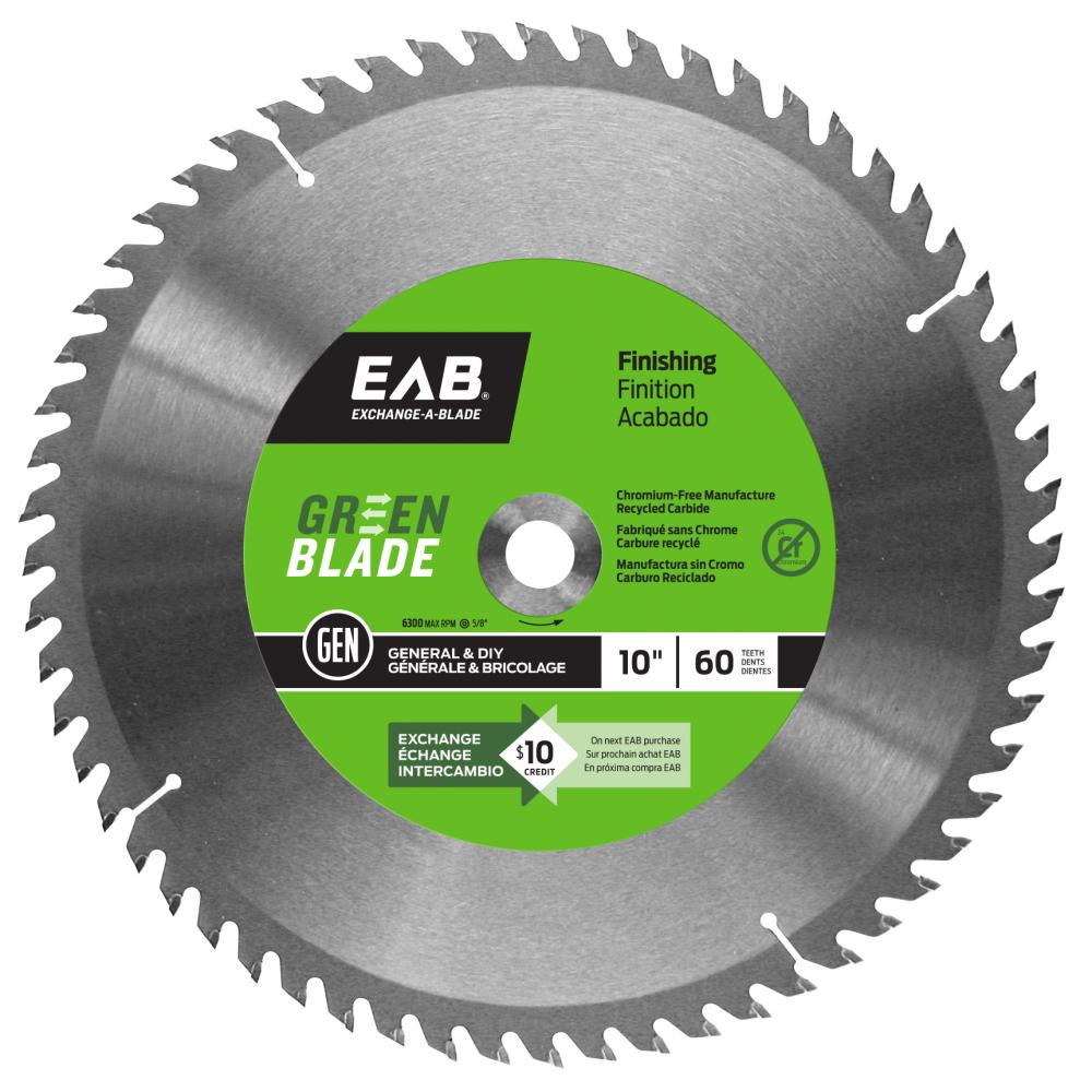 10&#34; x 60 Teeth Finishing Green Blade Saw Blade