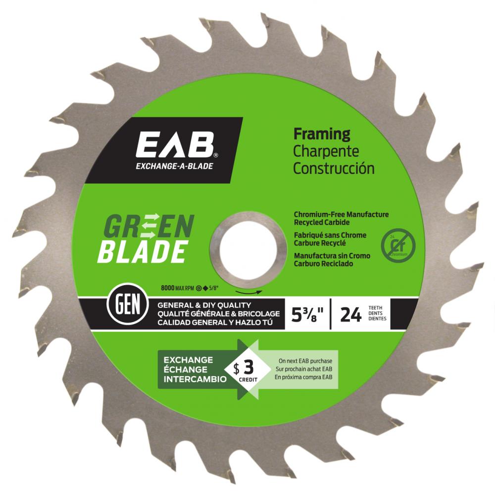 5 3/8&#34; x 24 Teeth Framing Green Blade Saw Blade