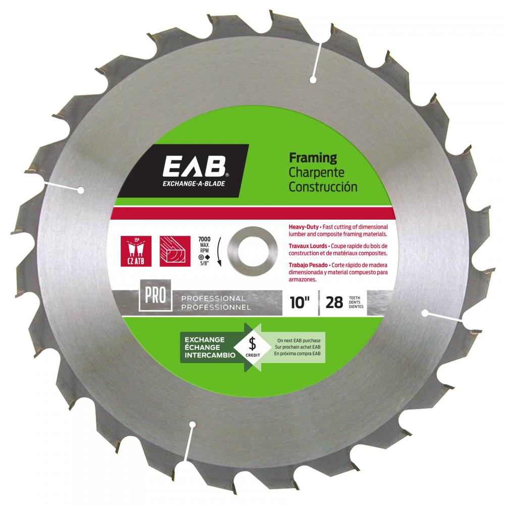 10&#34; x 28 Teeth Framing Professional Saw Blade