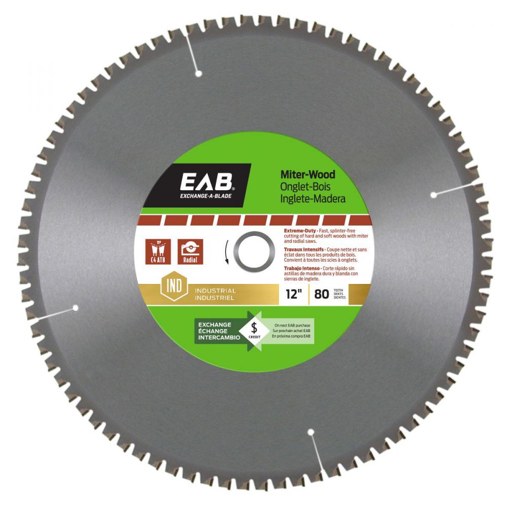 12&#34; x 80 Teeth Finishing Miter Industrial Saw Blade