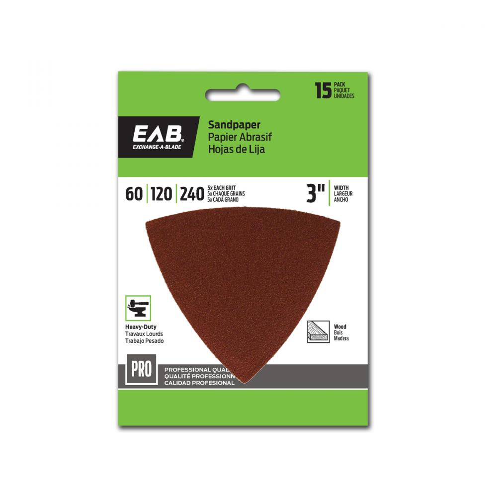 3&#34; x 60/120/240 Grit Sandpaper (15 Pack) Professional Oscillating Accessory