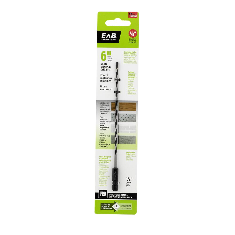 1/8&#34; x  6&#34; Specialty Multi Material Professional Drill Bit