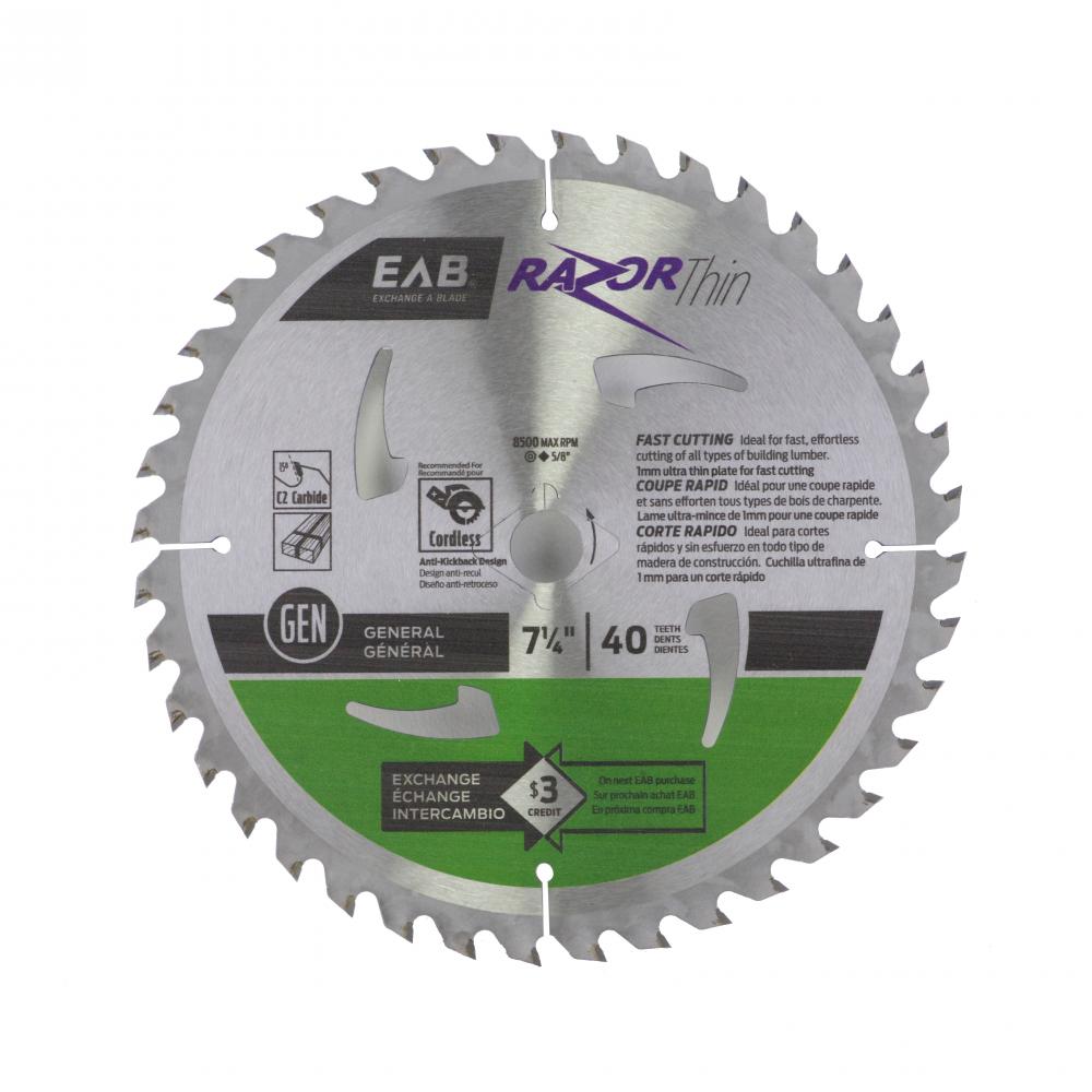 7 1/4&#34; x 40 Teeth Finishing Razor Thin® Saw Blade