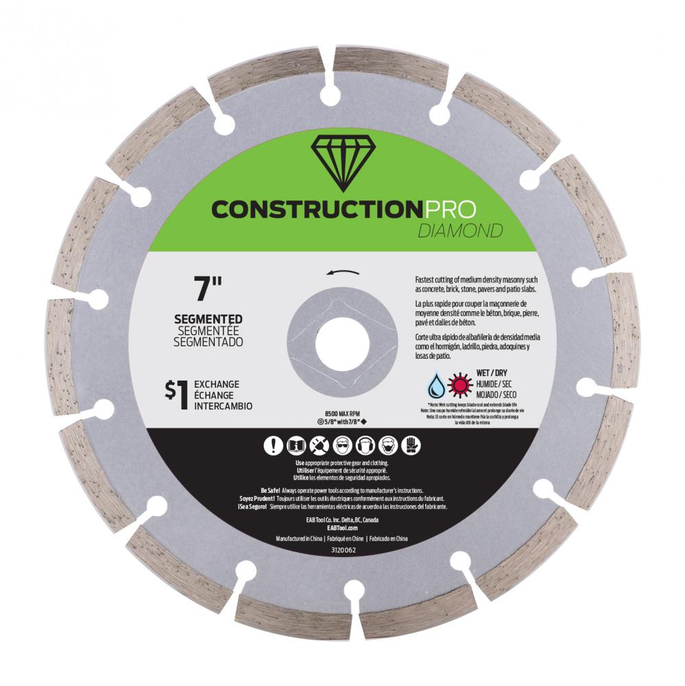 7&#34; Segmented Rim Concrete Yellow Diamond Blade