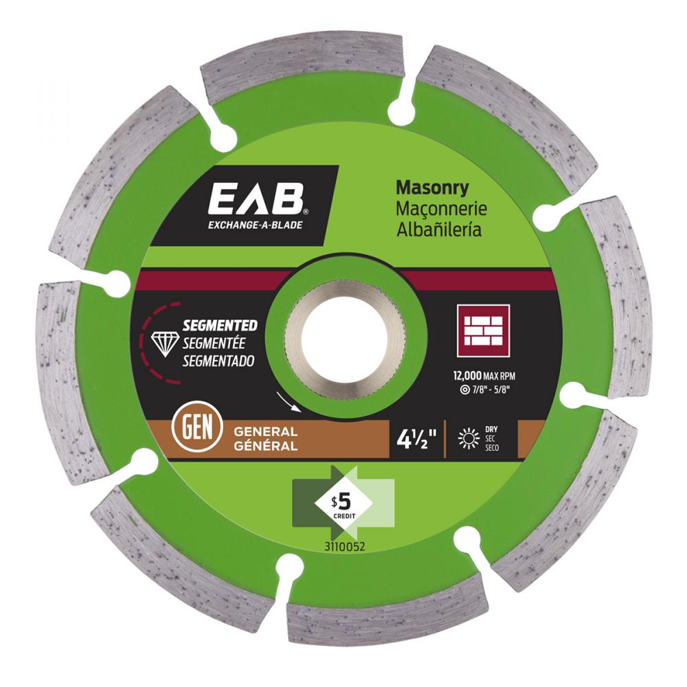 4 1/2&#34; Segmented Rim Concrete Green Diamond Blade