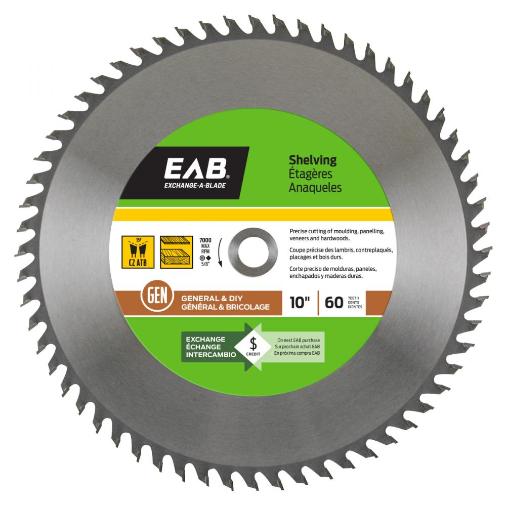 10&#34; x 60 Teeth Finishing Shelving Saw Blade