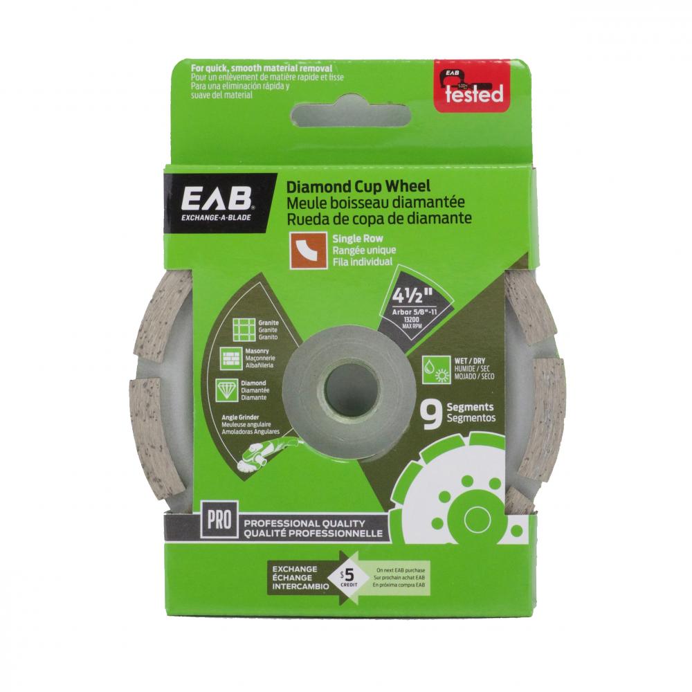 4 1/2&#34; Specialty Cup Wheel Segmented Single Row Concrete Professional Diamond Blade