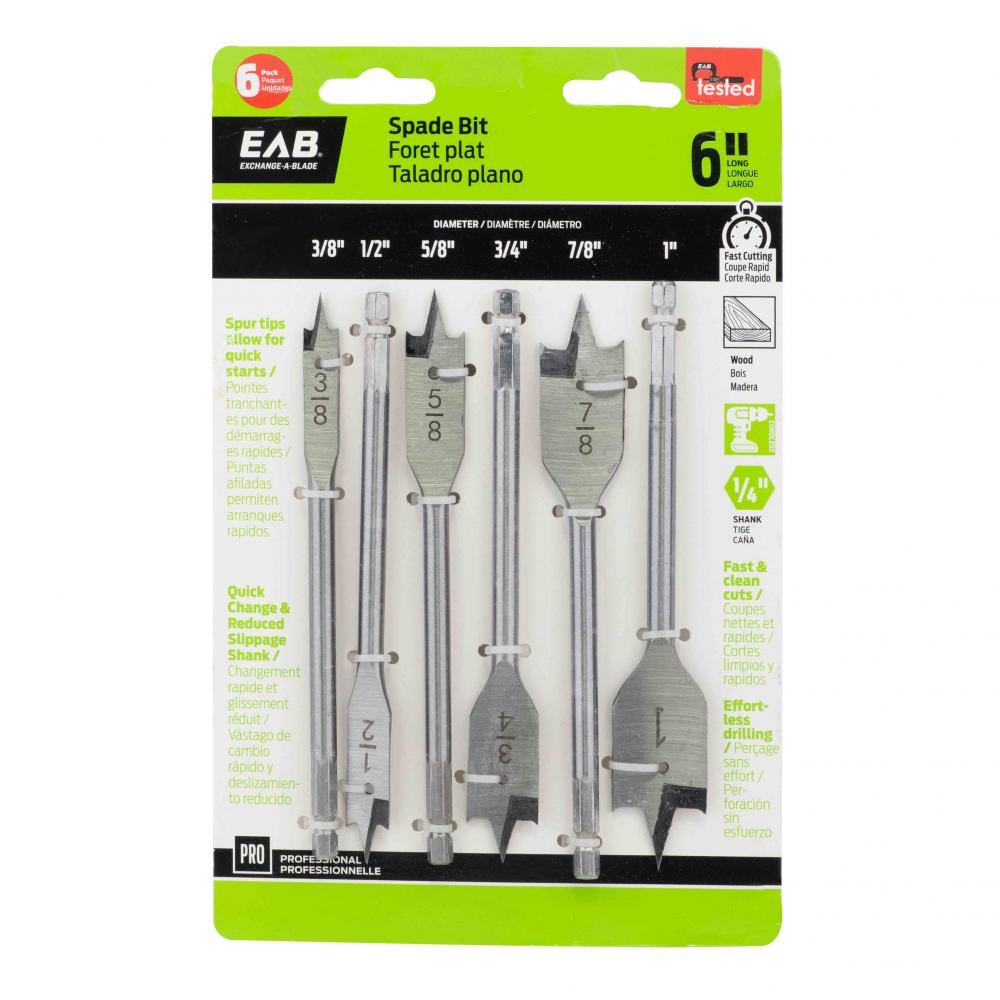Wood Spade Professional Drill Bit (6 Pc Multipack)