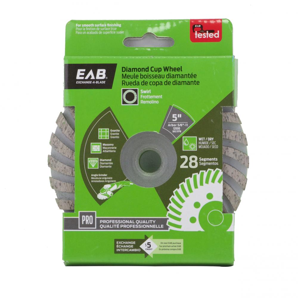 5&#34; x Grit Grinding & Finishing Specialty Cup Wheel SwirlExchangeable