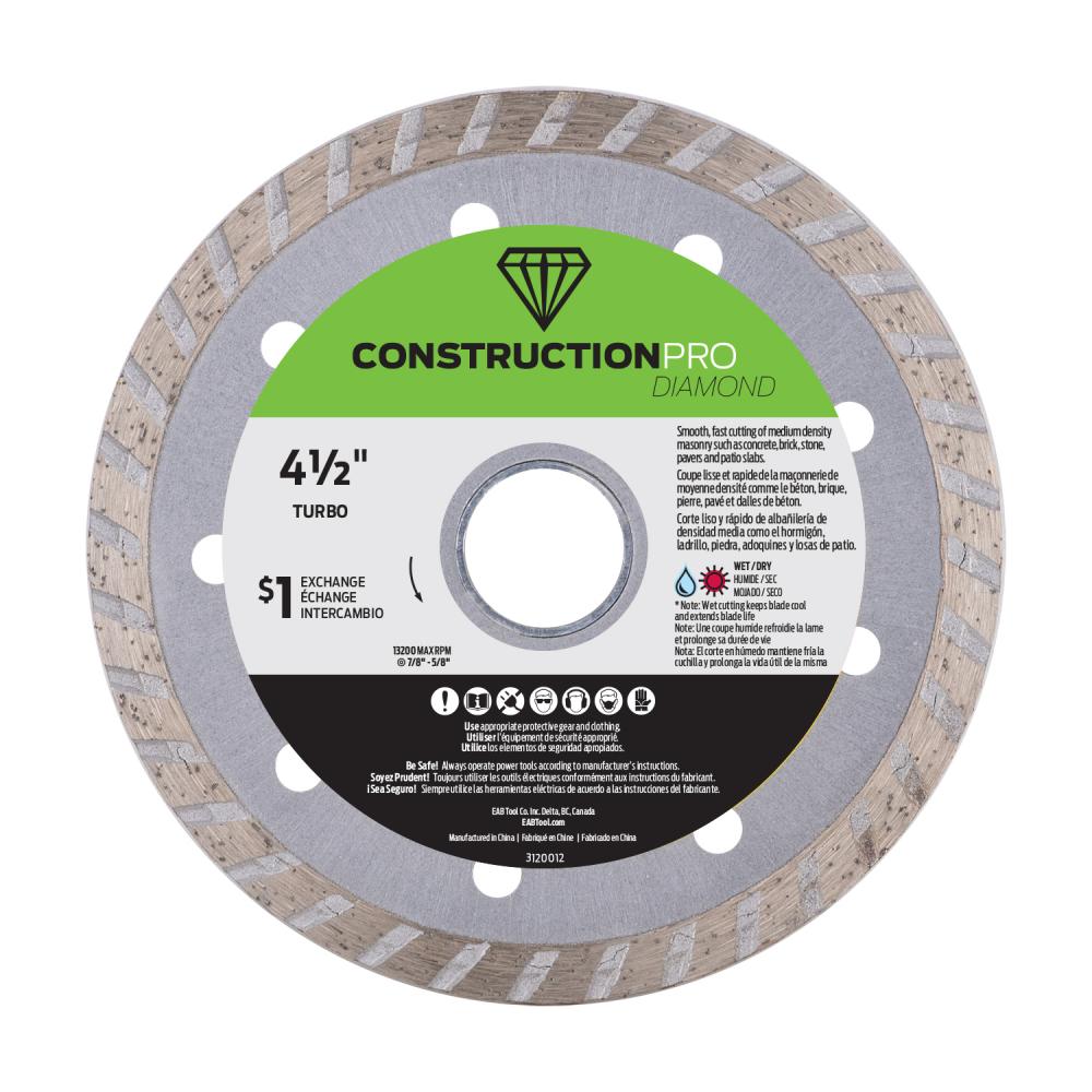 4 1/2&#34; Turbo Rim Ceramic Tile Yellow Diamond Blade