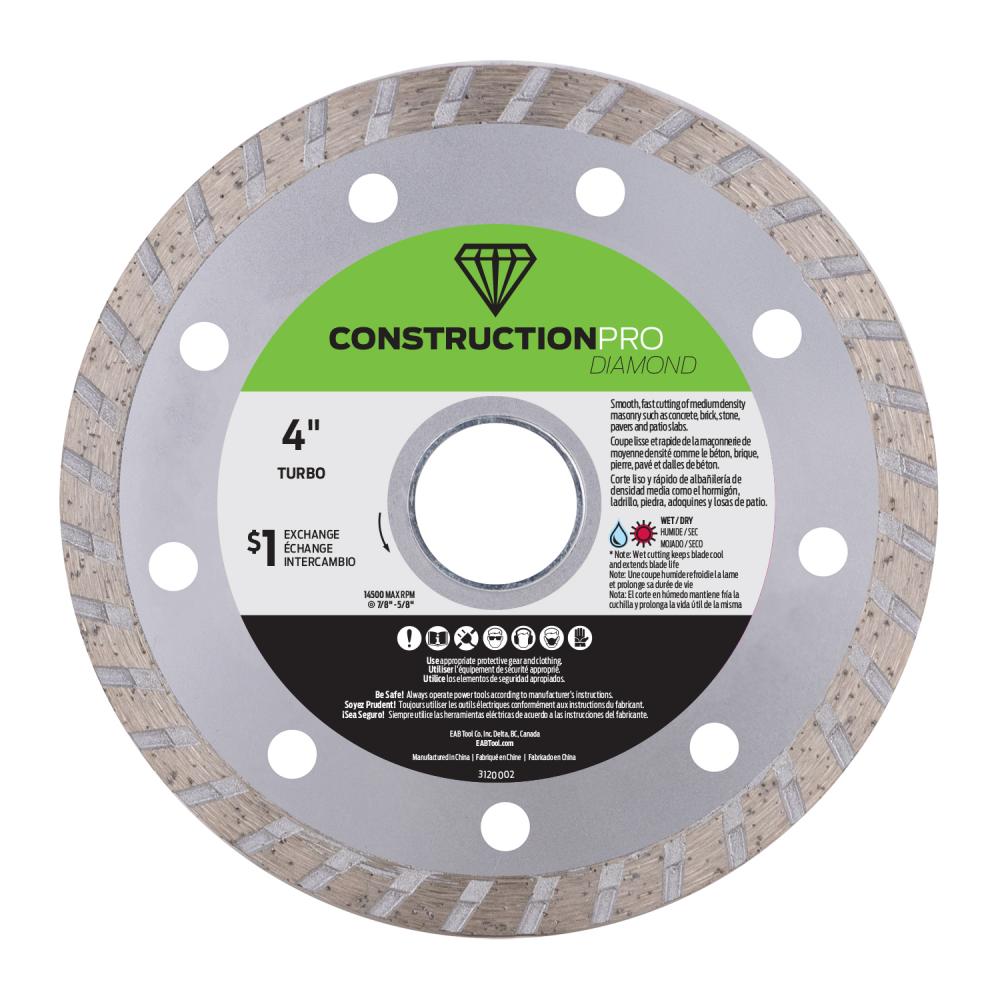 4&#34; Turbo Rim Ceramic Tile Yellow Diamond Blade
