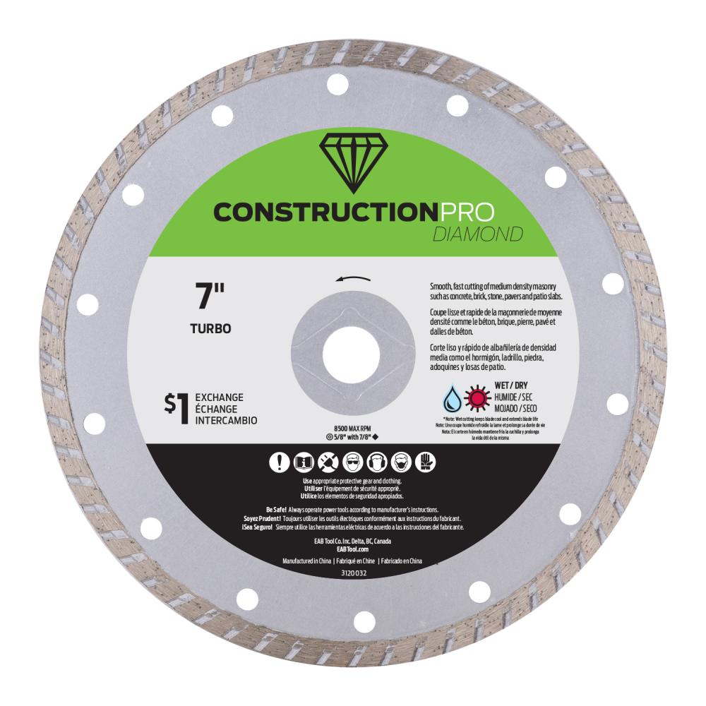 7&#34; Turbo Rim Ceramic Tile Yellow Diamond Blade