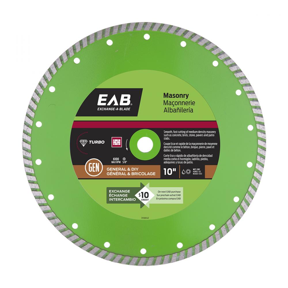 10&#34; Turbo Rim Concrete Green Diamond Blade