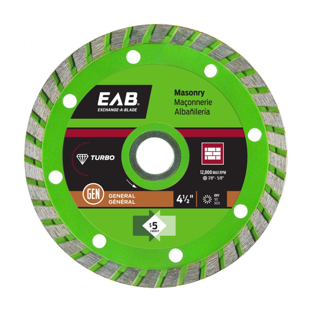 4 1/2&#34; Turbo Rim Concrete Green Diamond Blade