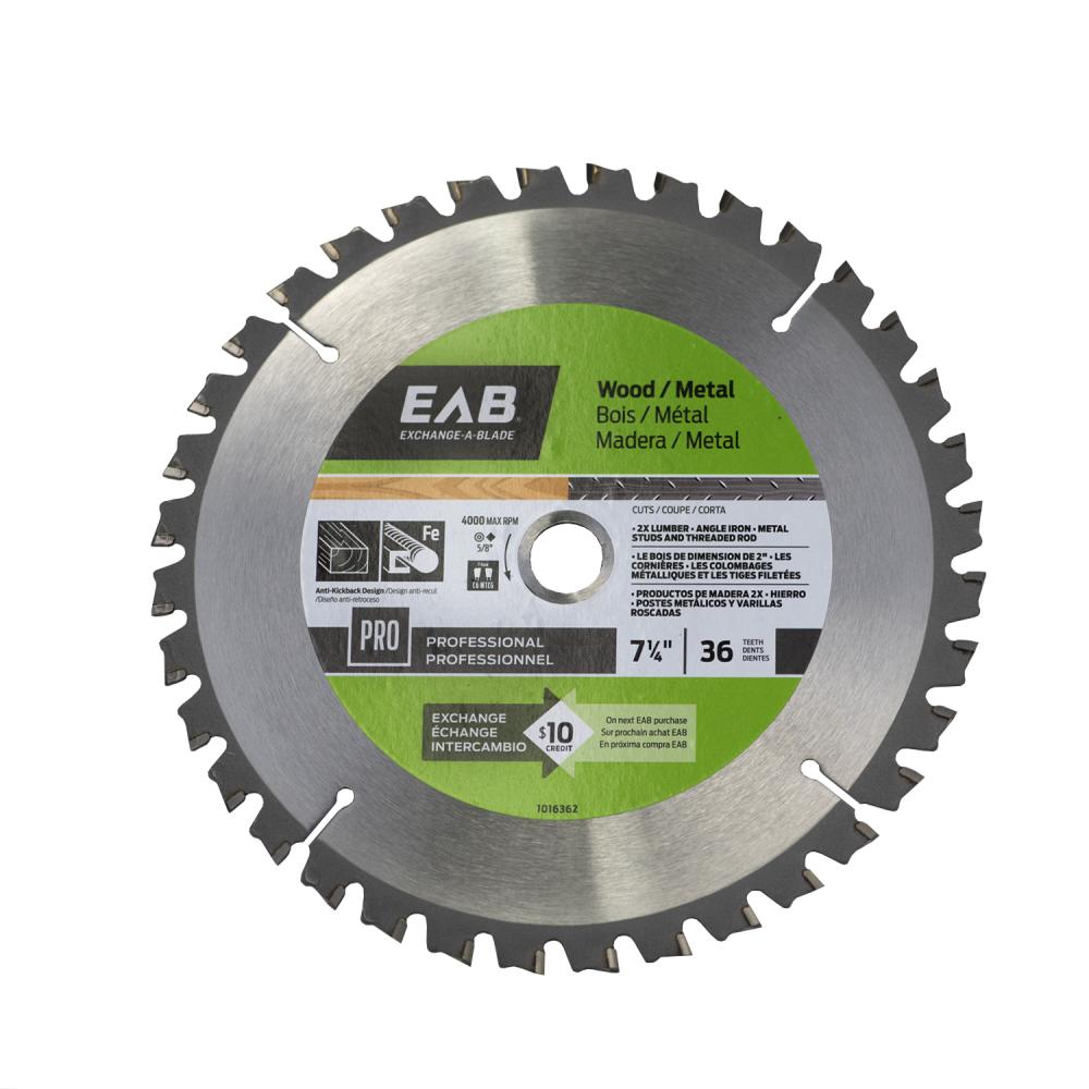 7 1/4&#34; x 36 Teeth Wood & Metal Professional Saw Blade