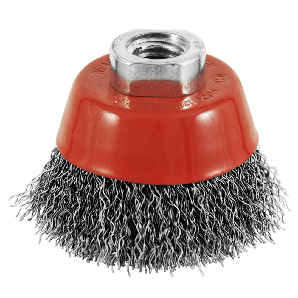 2 1/2&#34; x 5/8&#34;-11mm Threaded Arbor Carbon Steel Crimped  Wire Cup