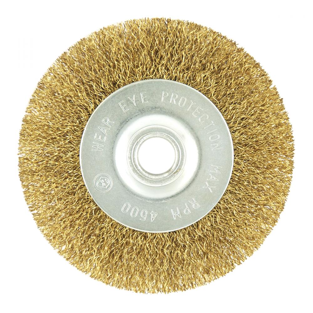 4&#34; x 1/2&#34; Arbor Brass Crimped Fine Cleaning & Polishing Wire Wheel