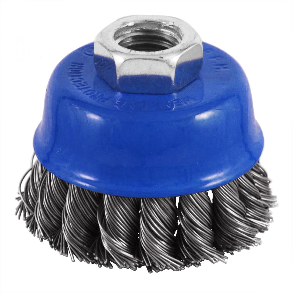 2 1/2&#34; x 5/8&#34;-11mm Threaded Arbor Stainless Steel Knotted  Wire Cup