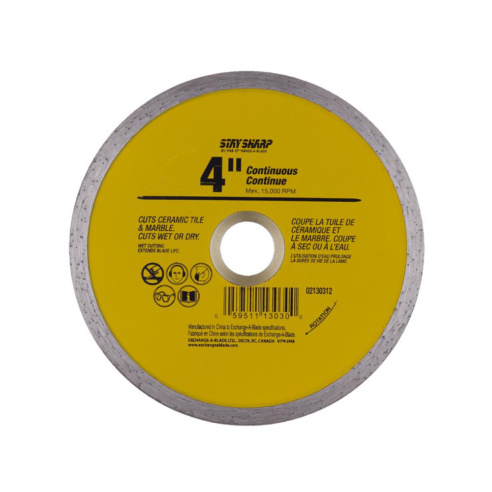 4&#34; Continuous Rim Ceramic Tile Yellow Diamond Blade