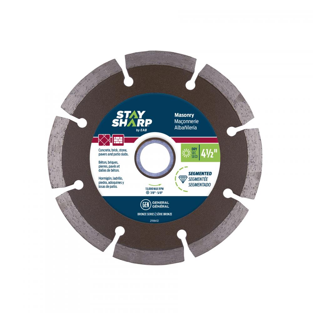 4 1/2&#34; Segmented Rim Concrete Bronze Diamond Blade