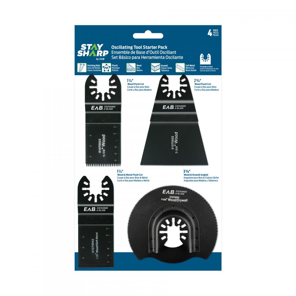 Assorted Flush Cut (Wood & Metal) HCS (4 Pc Multipack) Professional Oscillating Accessory