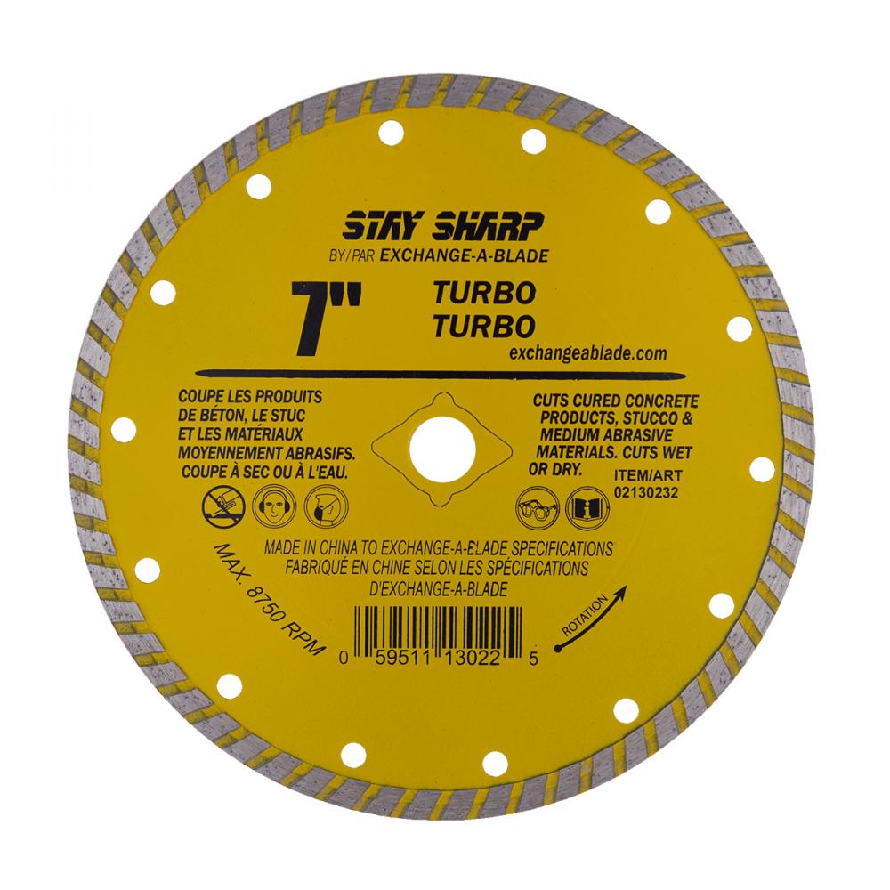 7&#34; Turbo Rim Concrete Yellow Diamond Blade