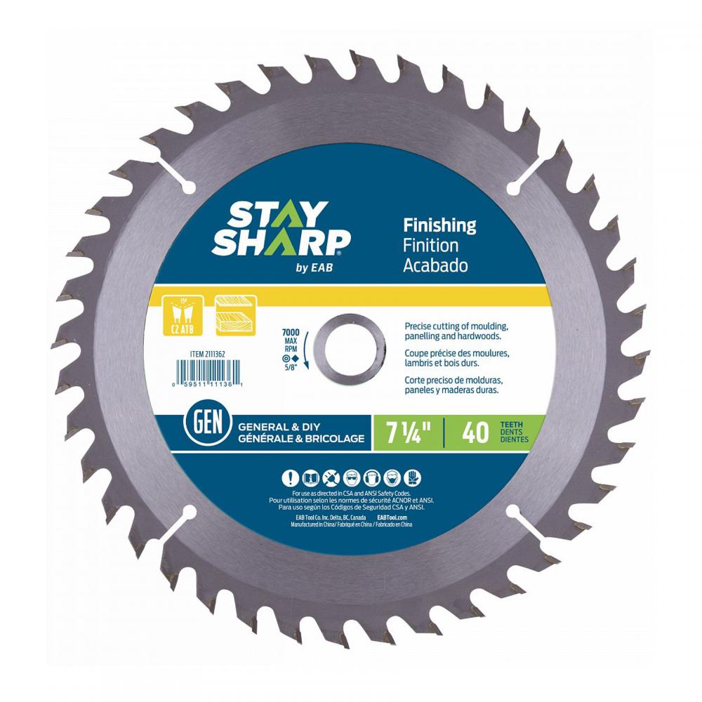 7 1/4&#34; x 40 Teeth Finishing Saw Blade